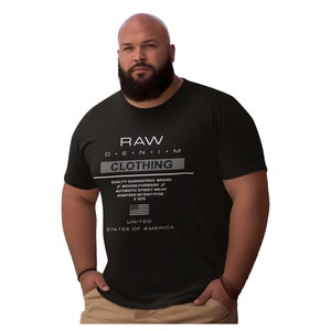 Raw Denim Big & Tall Men's T Shirt Sizes 3XL-6XL